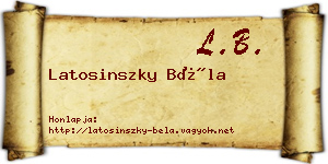 Latosinszky Béla névjegykártya