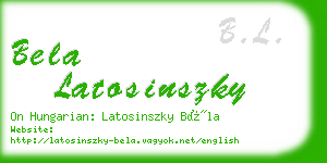 bela latosinszky business card